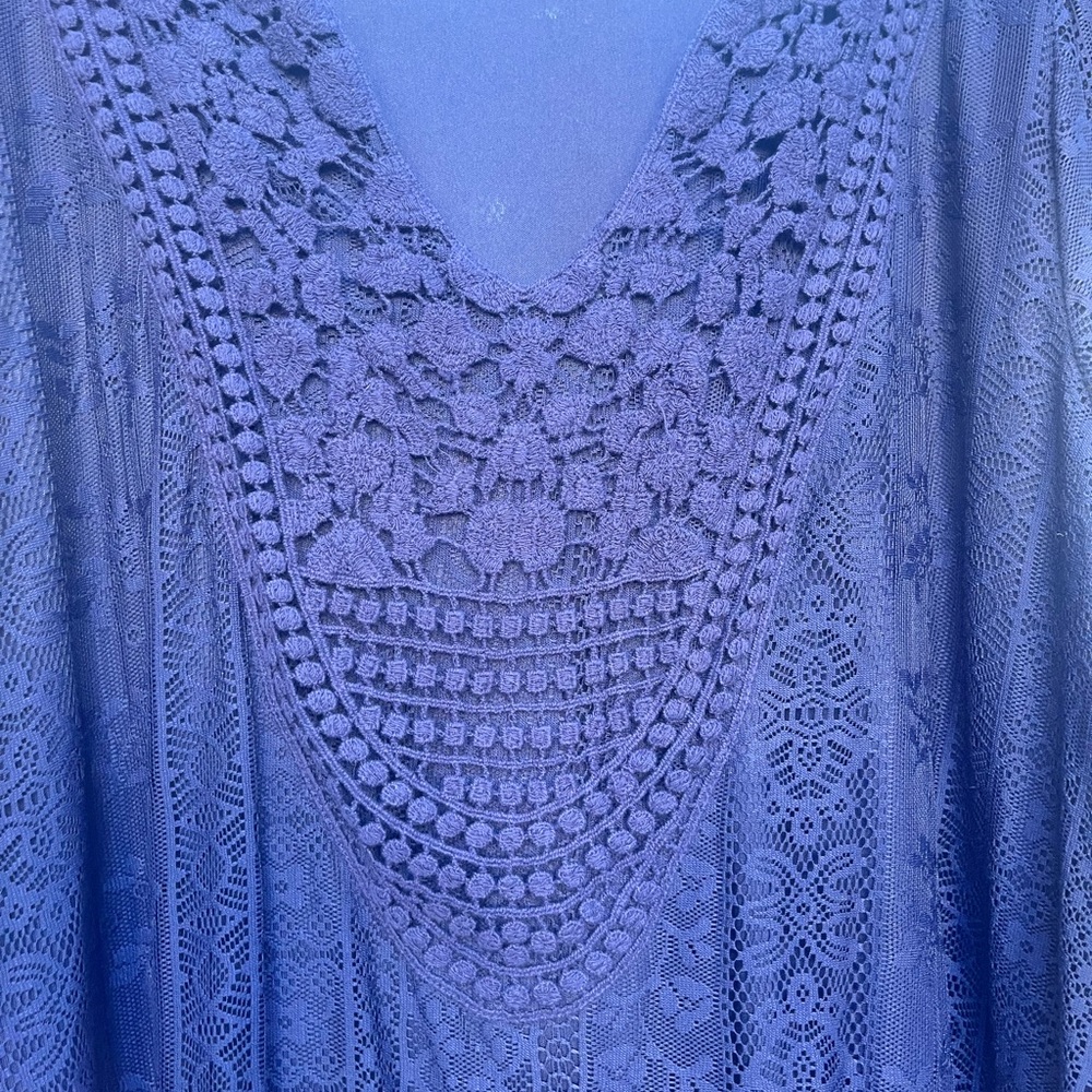 Navy Lace Long Sleeve Dress